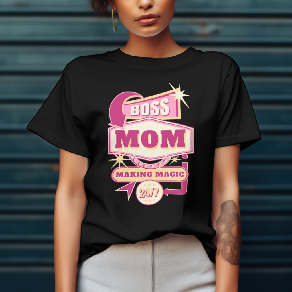 Boss Mom Retro T-Shirt, Bold & Colorful Gift