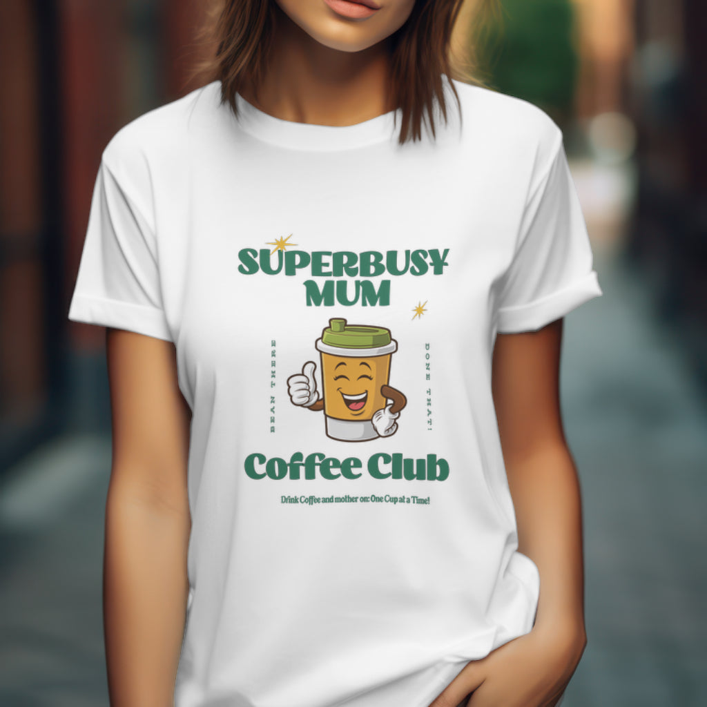 Superbusy Mum Coffee Club Funny Mom T-Shirt, Retro, Nostalgic, Coffee lovers, Mum's gift ideas