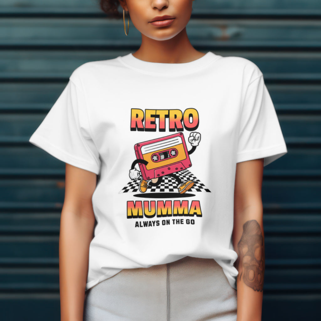 Retro Mumma Cassette Tape Funny Mom T-Shirt, Vintage nostalgia design, Busy mum, Gift for her, Mum's life