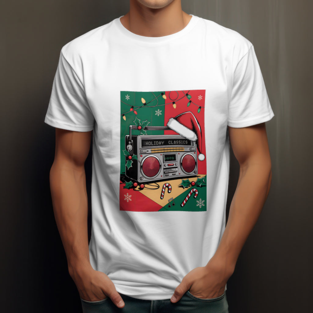 Holiday Classics Boombox Christmas Shirt, Retro Music Lover Tee, Festive Vintage Vibes