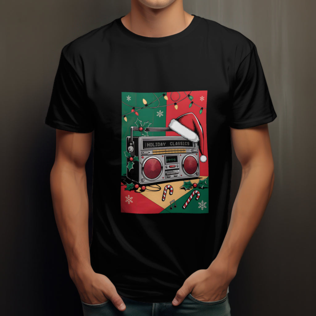 Holiday Classics Boombox Christmas Shirt, Retro Music Lover Tee, Festive Vintage Vibes