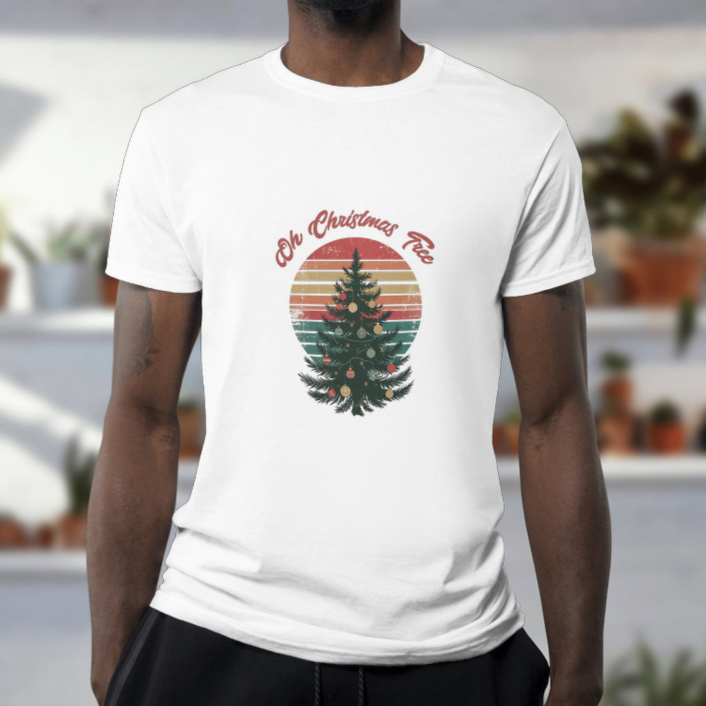 Oh Christmas Tree Vintage Sunset Shirt, Retro Holiday Christmas Tree Tee