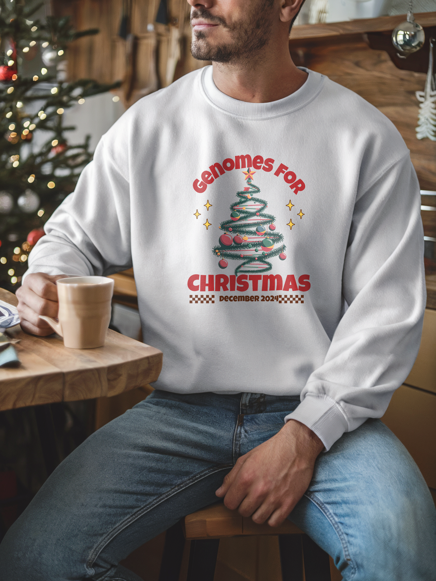 Genomes for Christmas Sweatshirt, Science Holiday Gift, DNA Christmas Tree