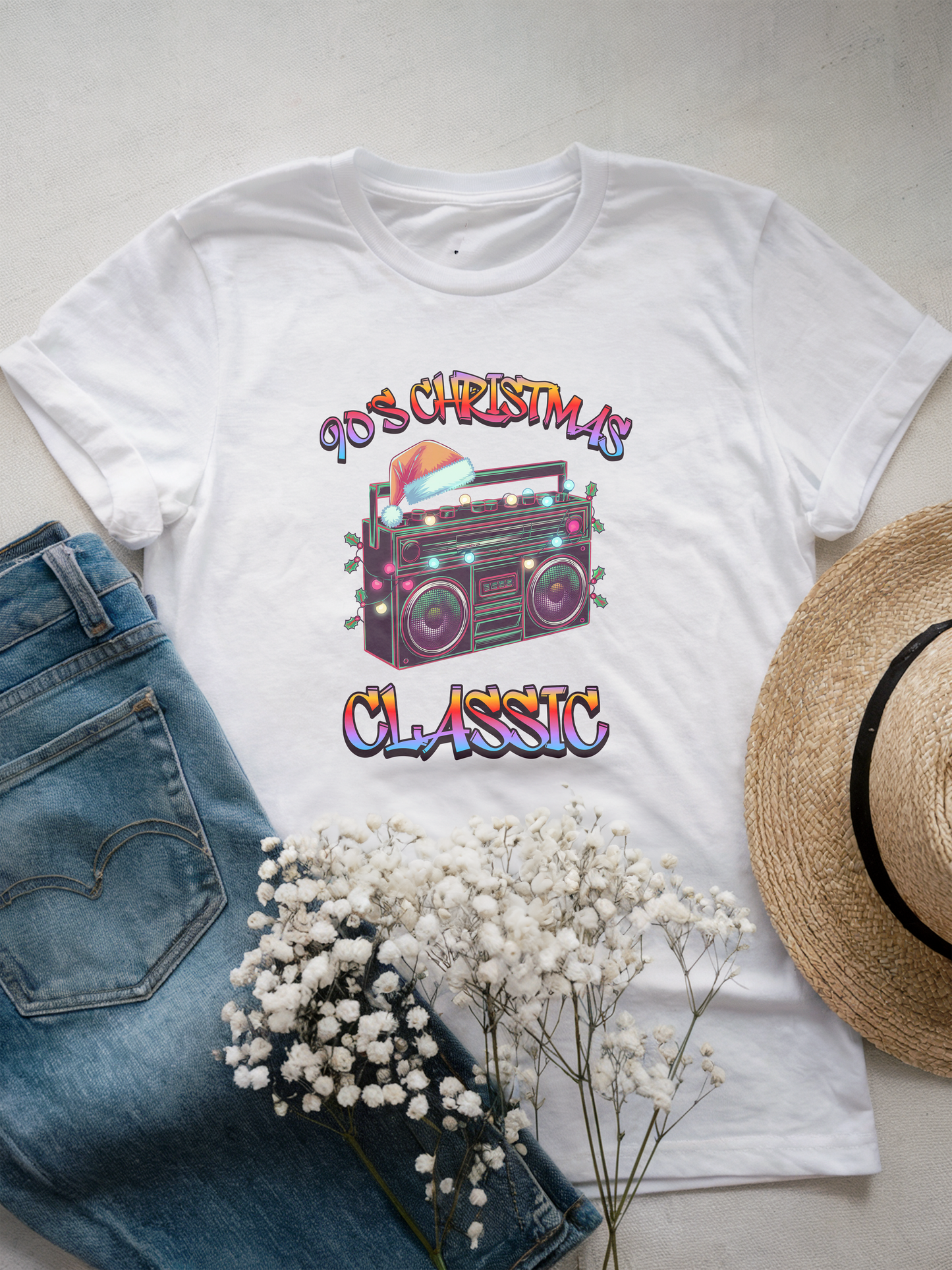 90s Christmas Classic Boombox Shirt, Retro Holiday Music Lover Tee, Vintage Xmas Vibes