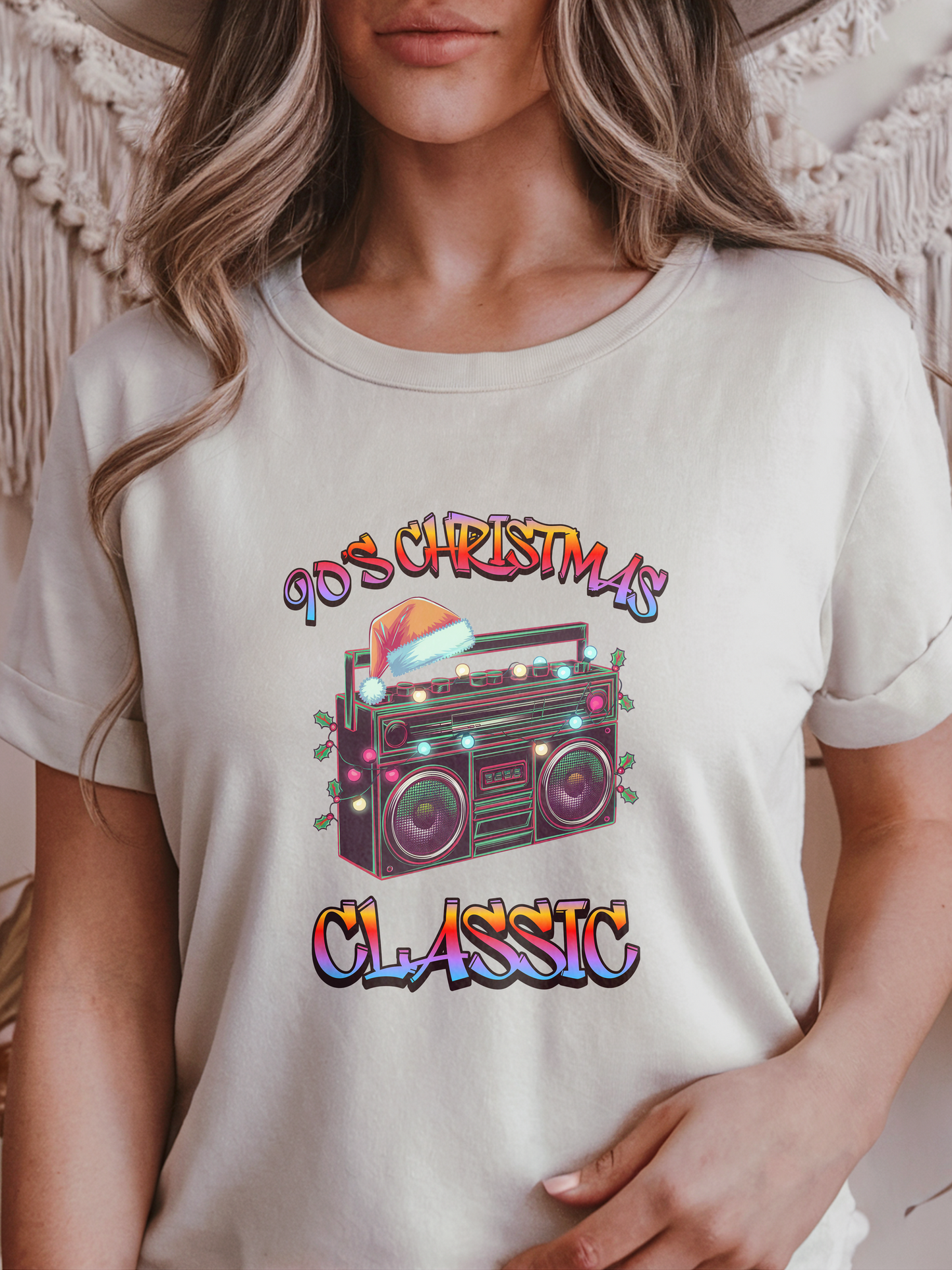 90s Christmas Classic Boombox Shirt, Retro Holiday Music Lover Tee, Vintage Xmas Vibes