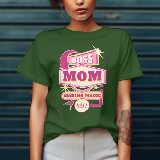 Boss Mom Retro T-Shirt, Bold & Colorful Gift