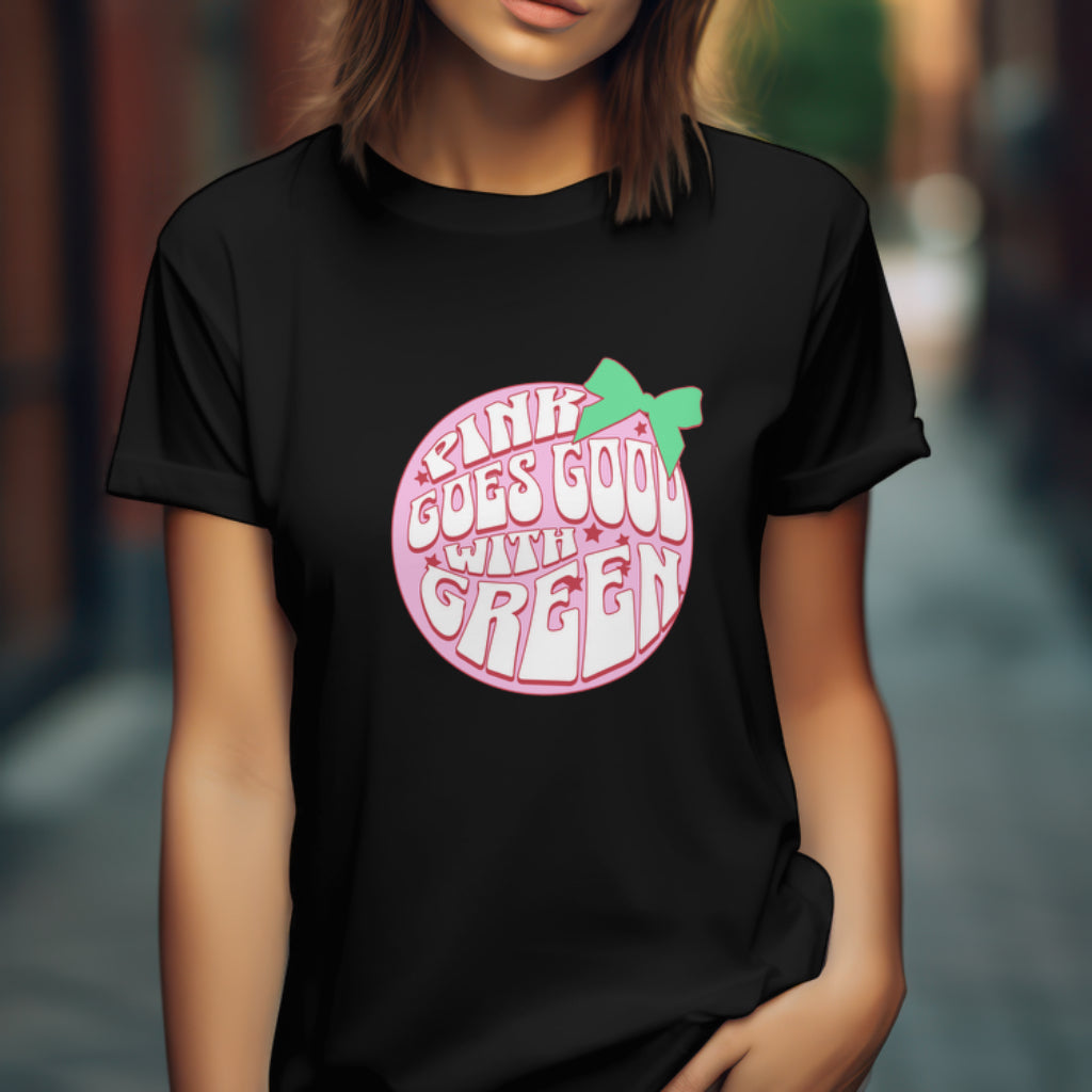 Pink Goes Good With Green - Retro Style T-Shirt