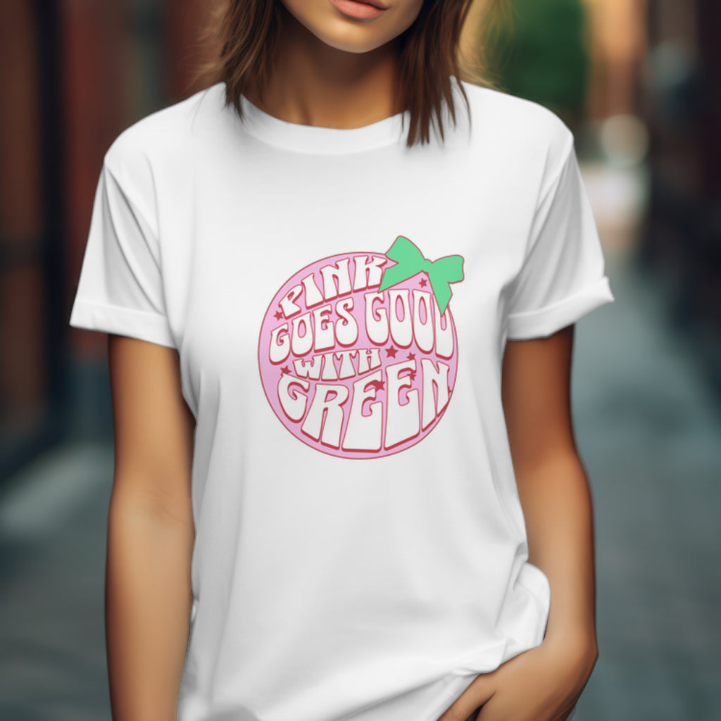 Pink Goes Good With Green - Retro Style T-Shirt