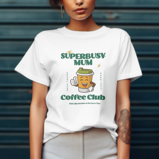 Superbusy Mum Coffee Club Funny Mom T-Shirt, Retro, Nostalgic, Coffee lovers, Mum's gift ideas