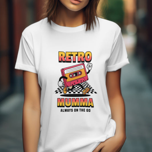 Retro Mumma Cassette Tape Funny Mom T-Shirt, Vintage nostalgia design, Busy mum, Gift for her, Mum's life