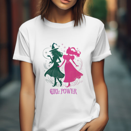 Girl Power T-Shirt, Wicked Musical Sweater, Wizard of Oz T-shirt Broomstick, Witch Pink And Green Tee, Women Empowerment