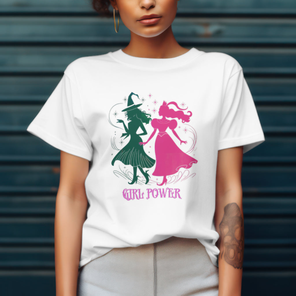 Girl Power T-Shirt, Wicked Musical Sweater, Wizard of Oz T-shirt Broomstick, Witch Pink And Green Tee, Women Empowerment