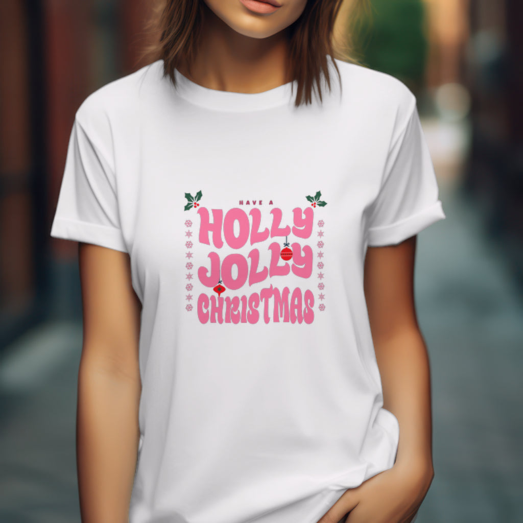 Retro Holly Jolly Christmas Typography Festive