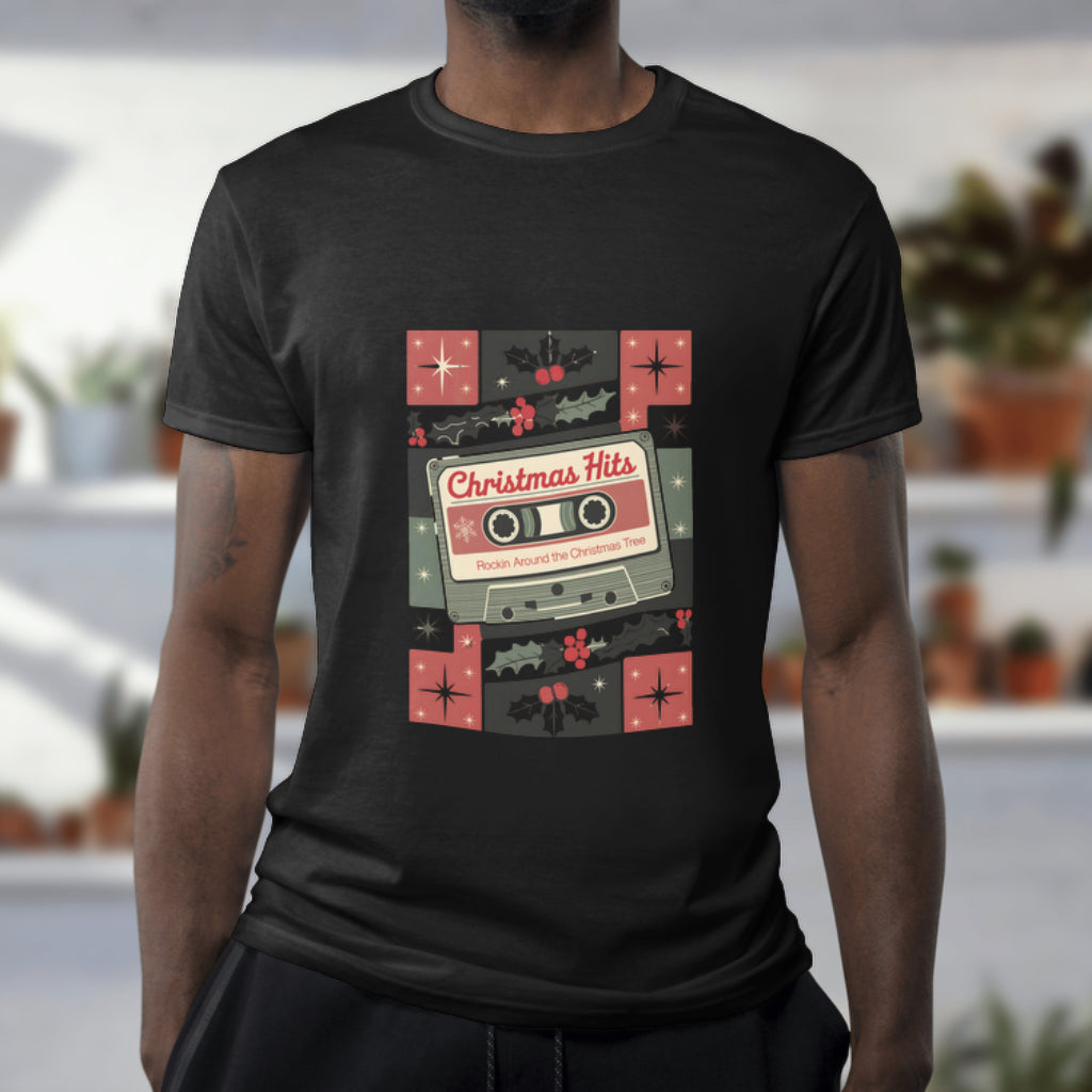 Christmas Hits Cassette Tape Shirt, Retro Holiday Music Tee, Vintage Christmas Vibes