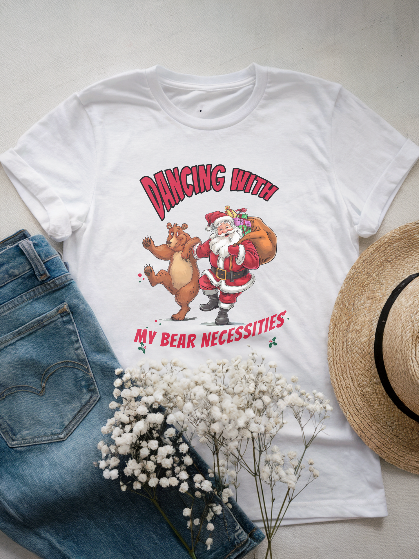 Dancing with My Bear Necessities Santa Christmas T-Shirt