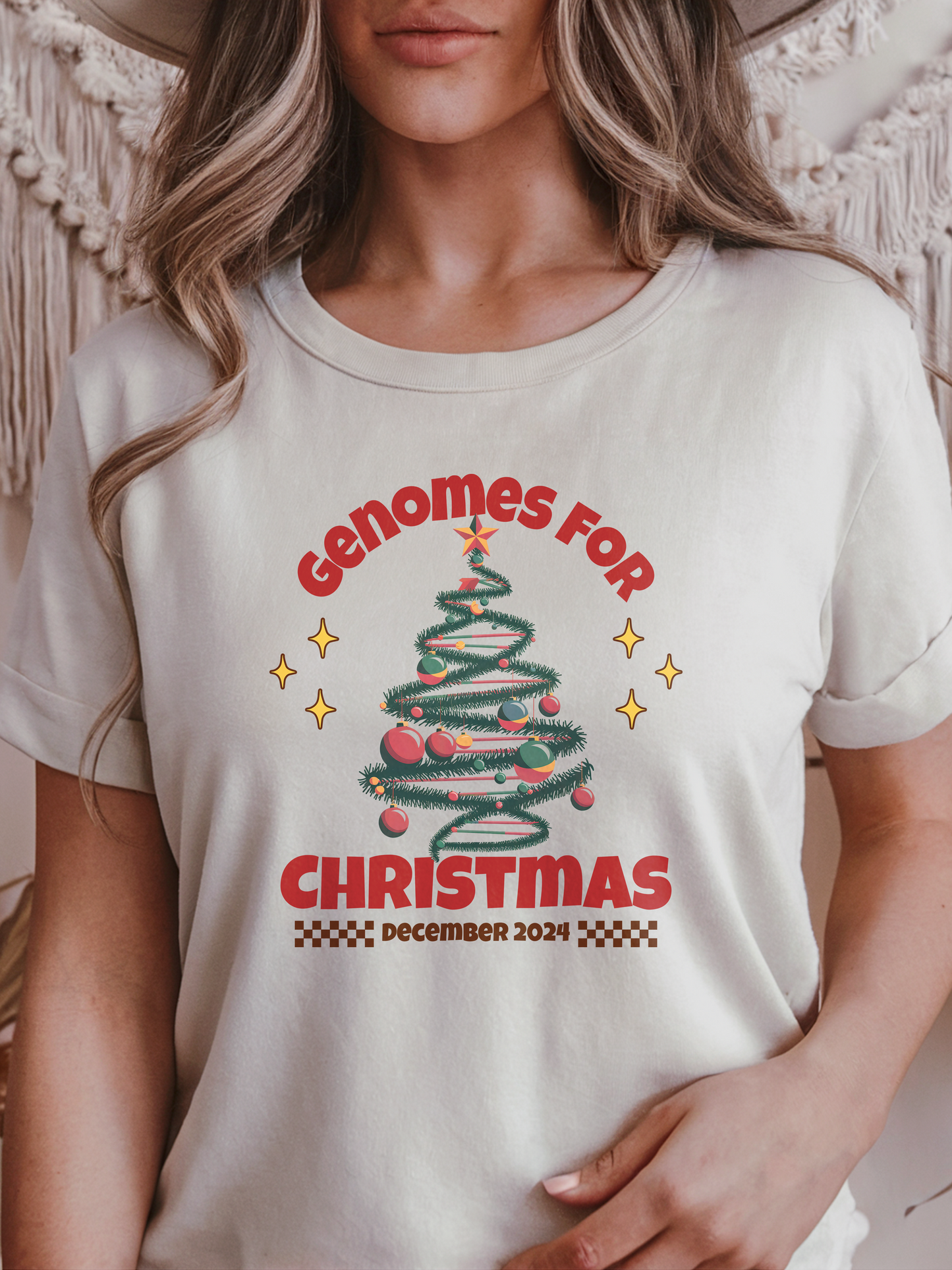 Genomes for Christmas 2024 Science-Themed Holiday T-Shirt