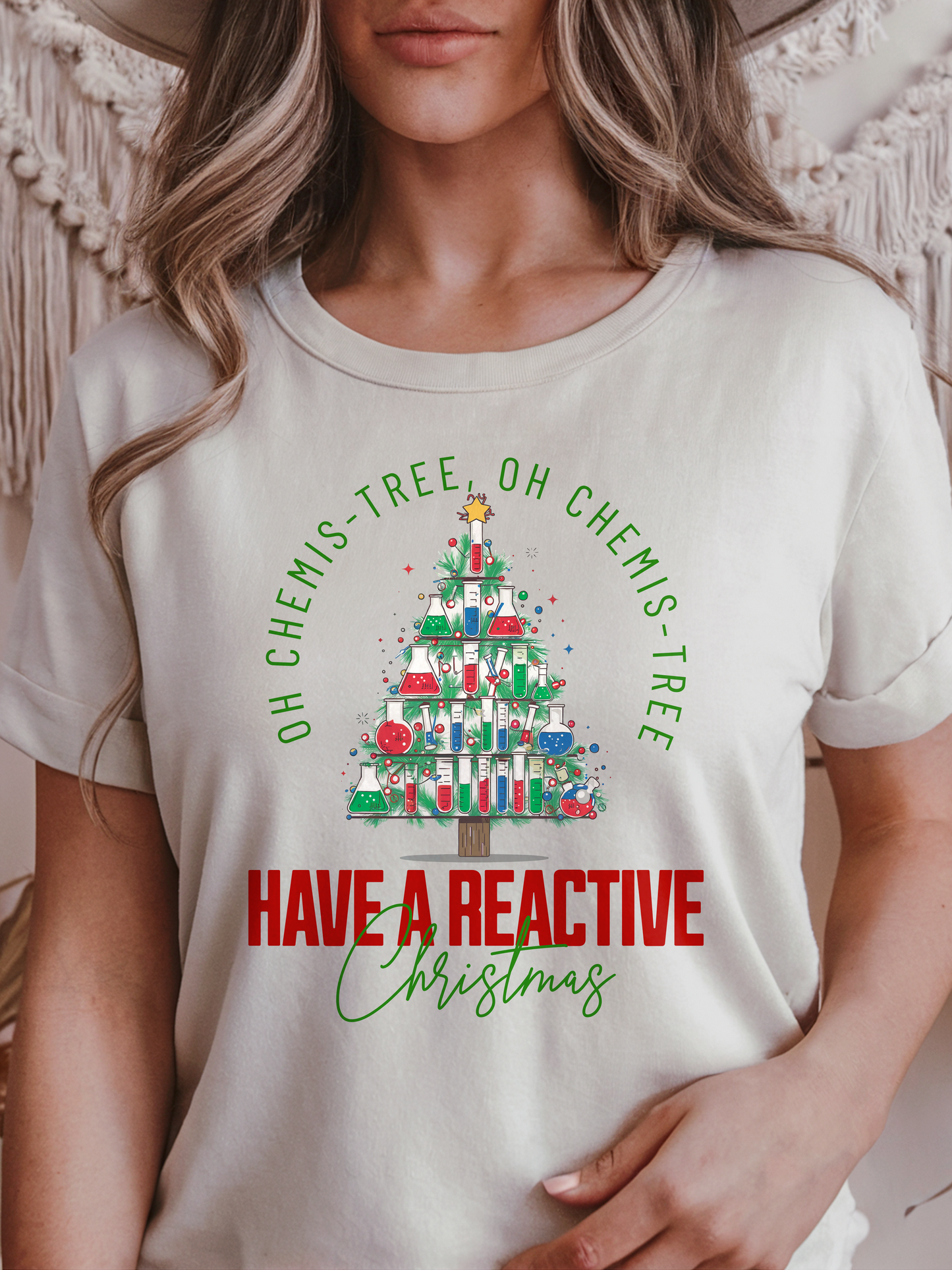 Oh Chemis-Tree Have a Reactive Christmas Science T-Shirt