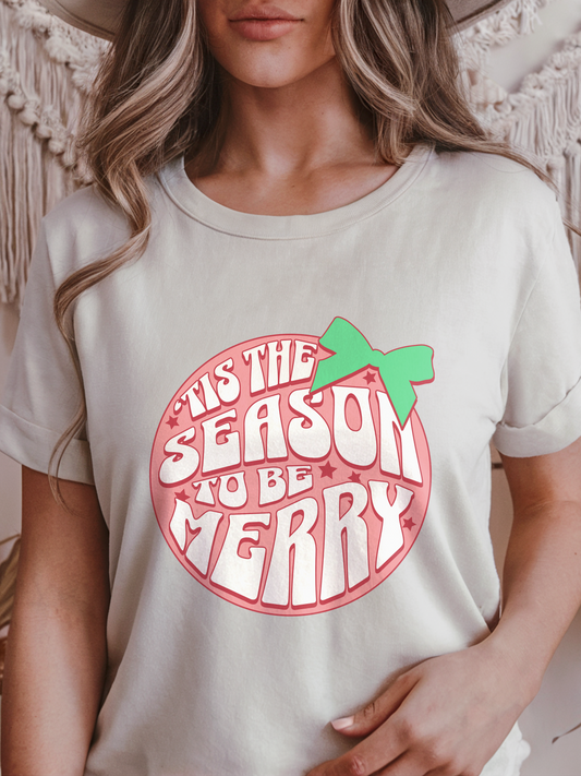 Tis the Season to Be Merry Retro Christmas T-Shirt